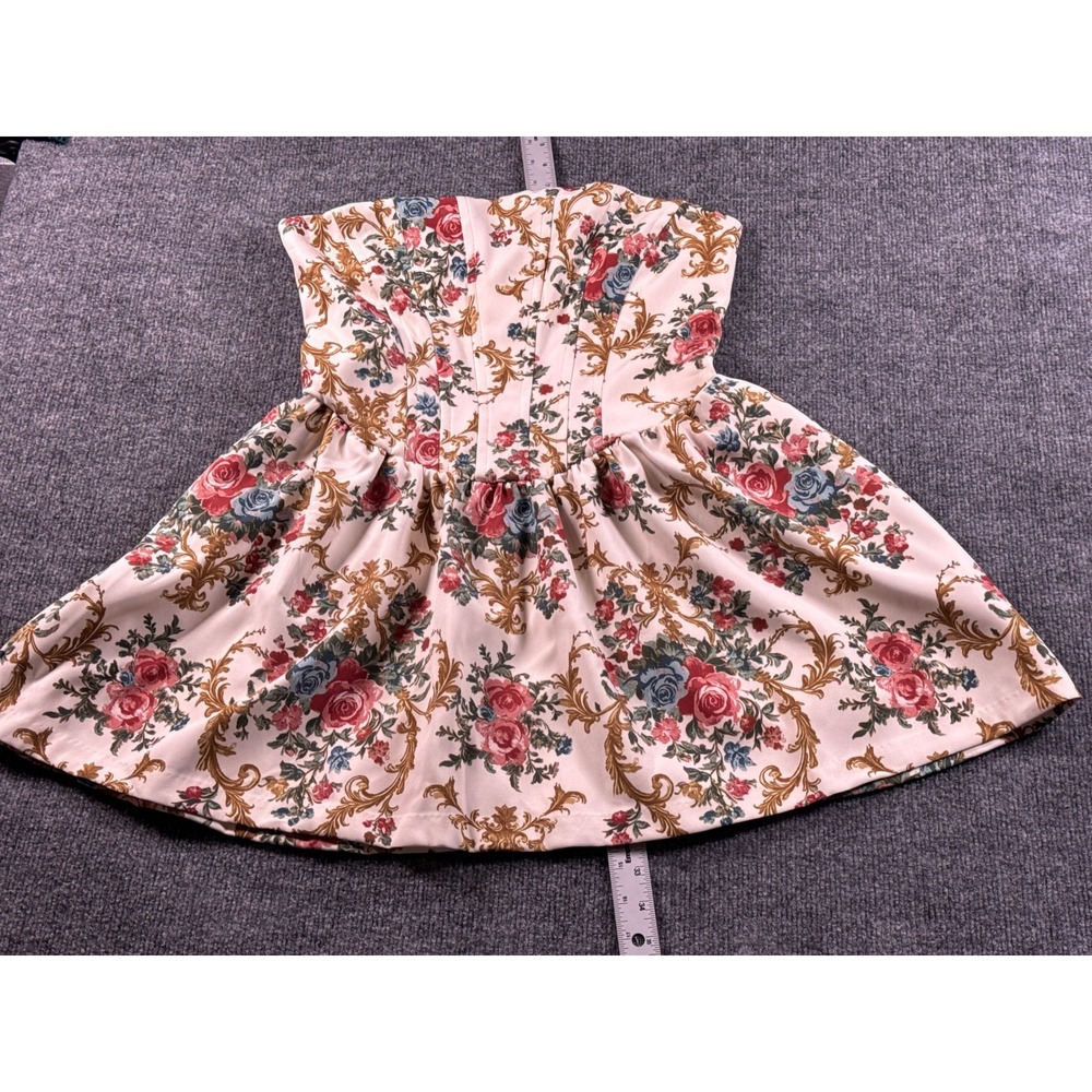 Kimchi Blue Dress M Blush Pink Floral Strapless Fit & Flare Mini
